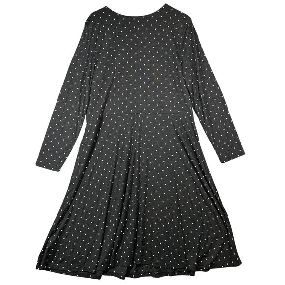 Old Navy Dress Womens XXL Polka Dot Faux Wrap Black White Preppy Career Work - Picture 3 of 11